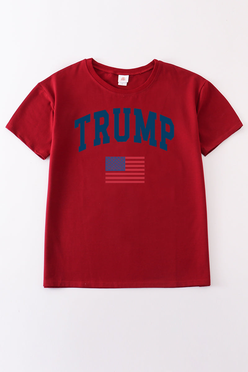 Maroon Trump t-shirt Adult Kids and baby bubble
