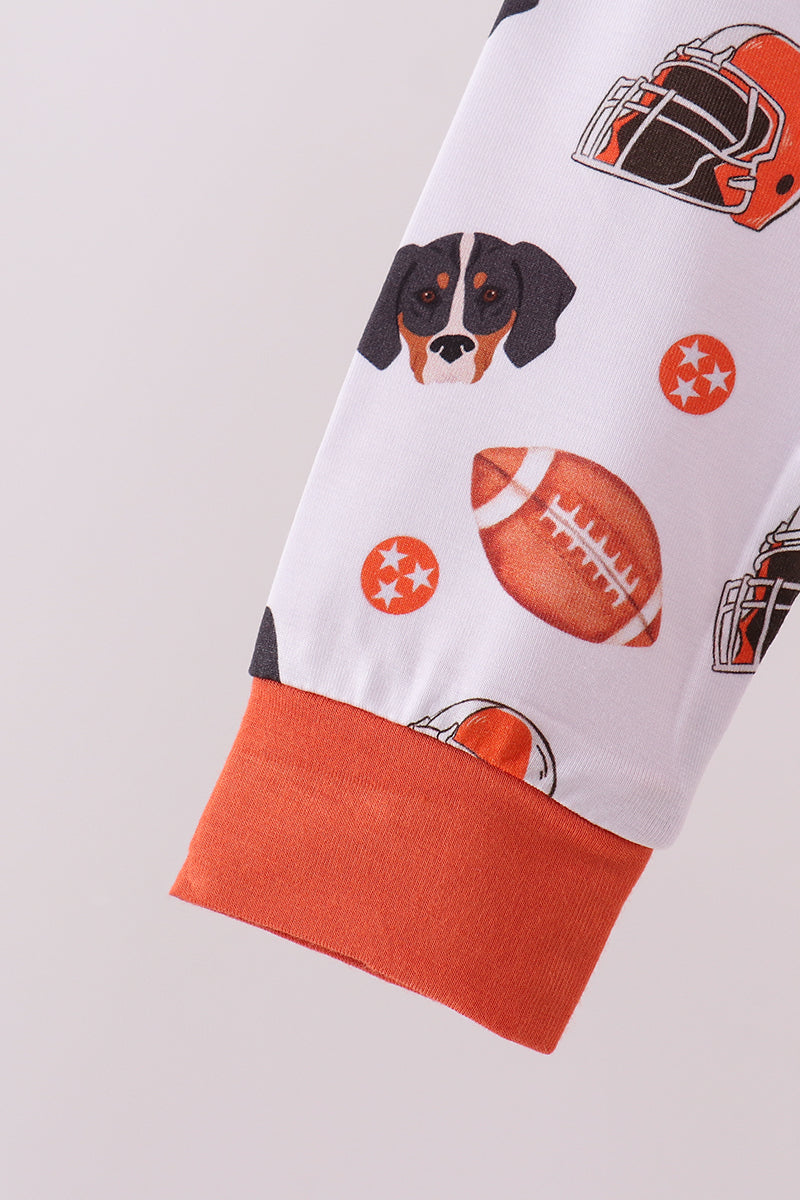 Premium orange Tennessee print bamboo pants set
