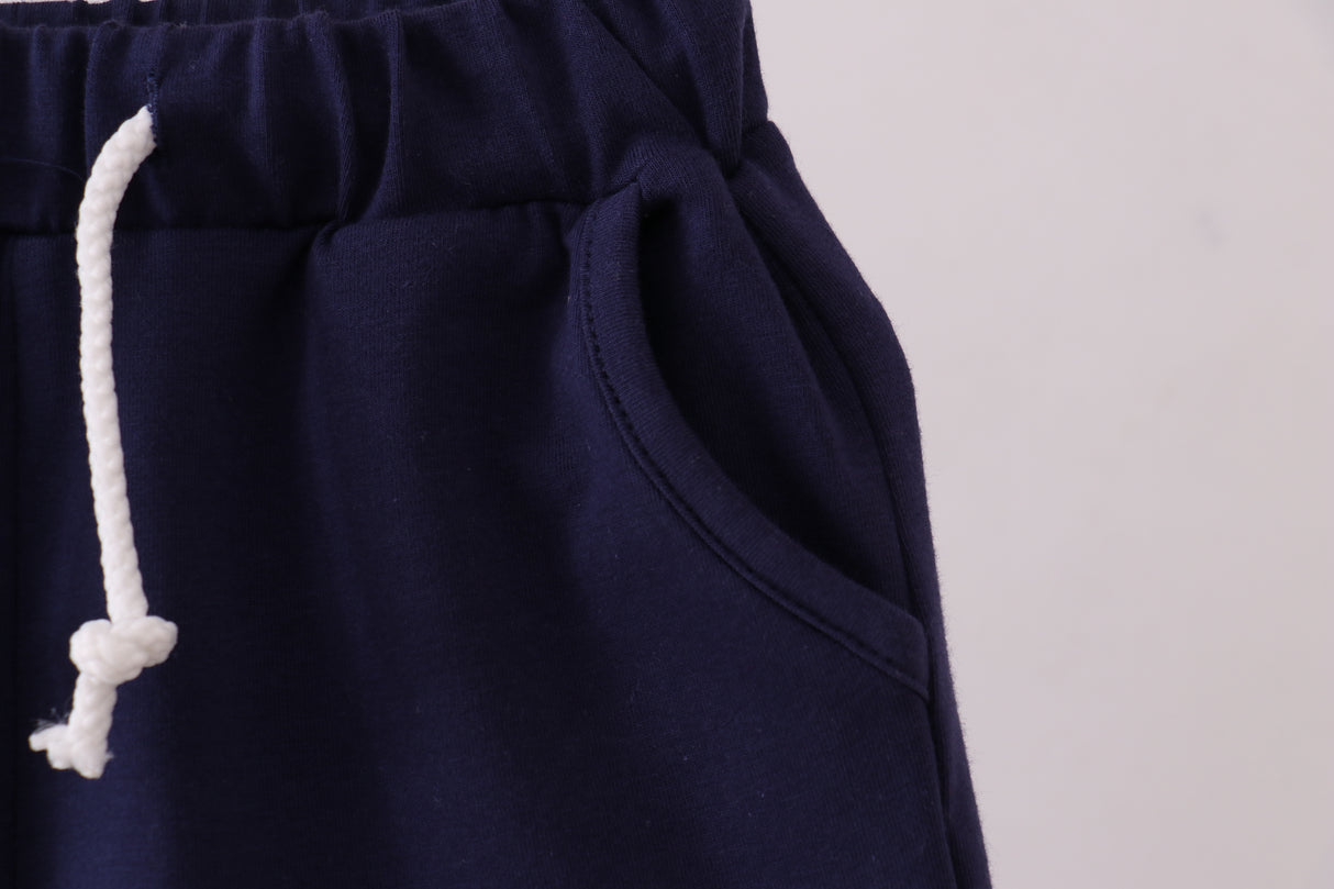 Premium Navy drawstring shorts