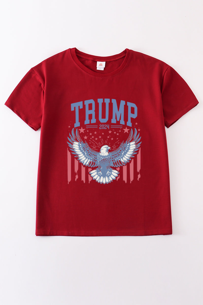 Maroon Trump t-shirt Adult Kids and baby bubble