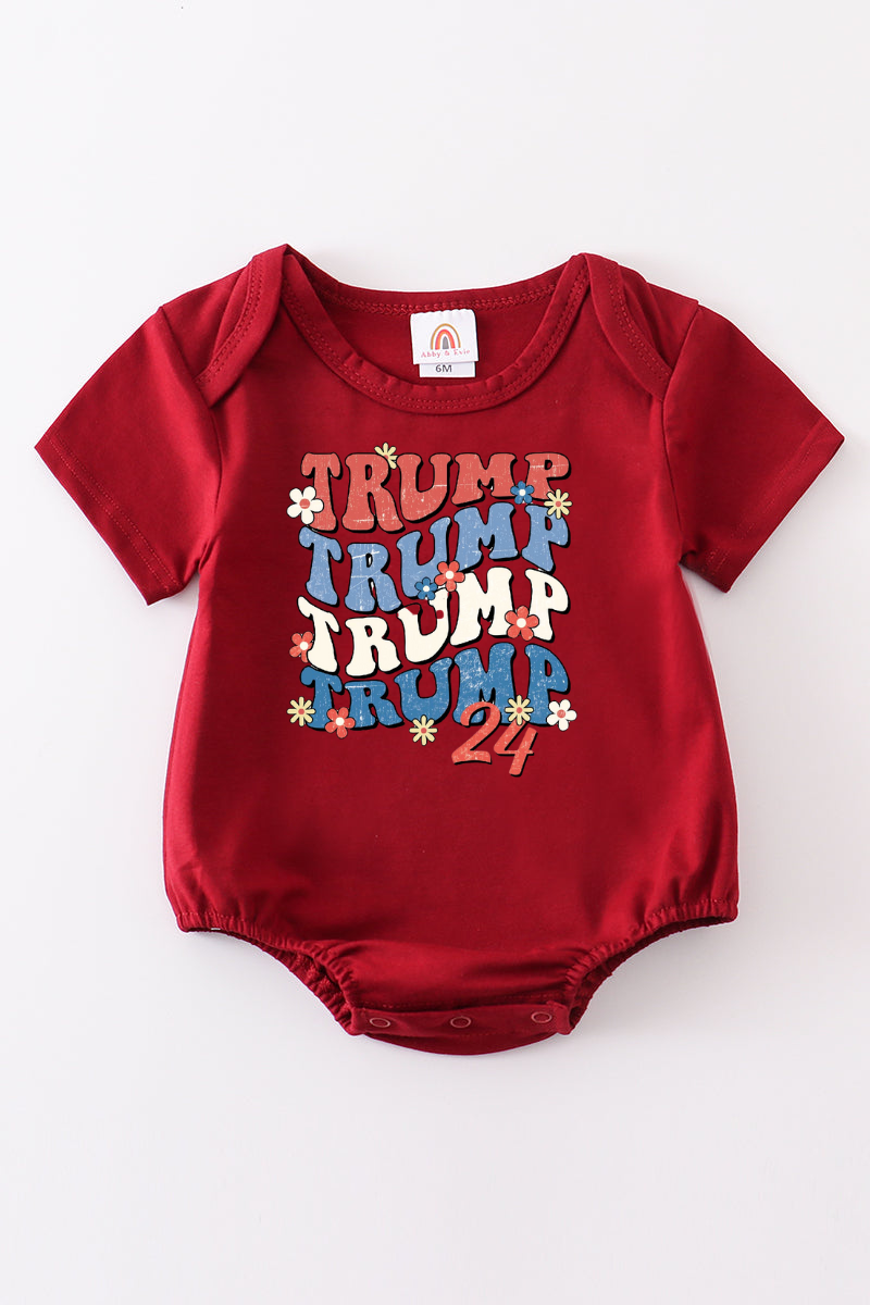Maroon Trump t-shirt Adult Kids and baby bubble