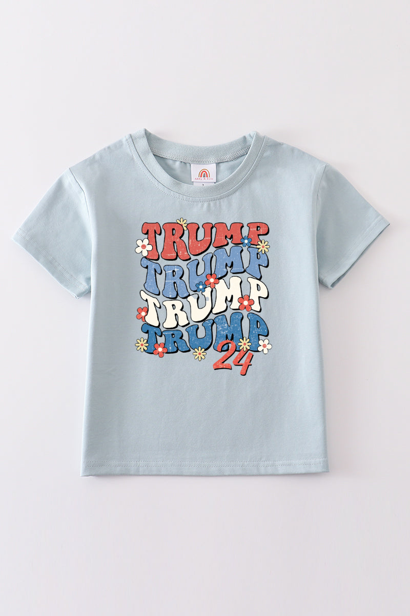 Blue Trump t-shirt Adult Kids and baby bubble