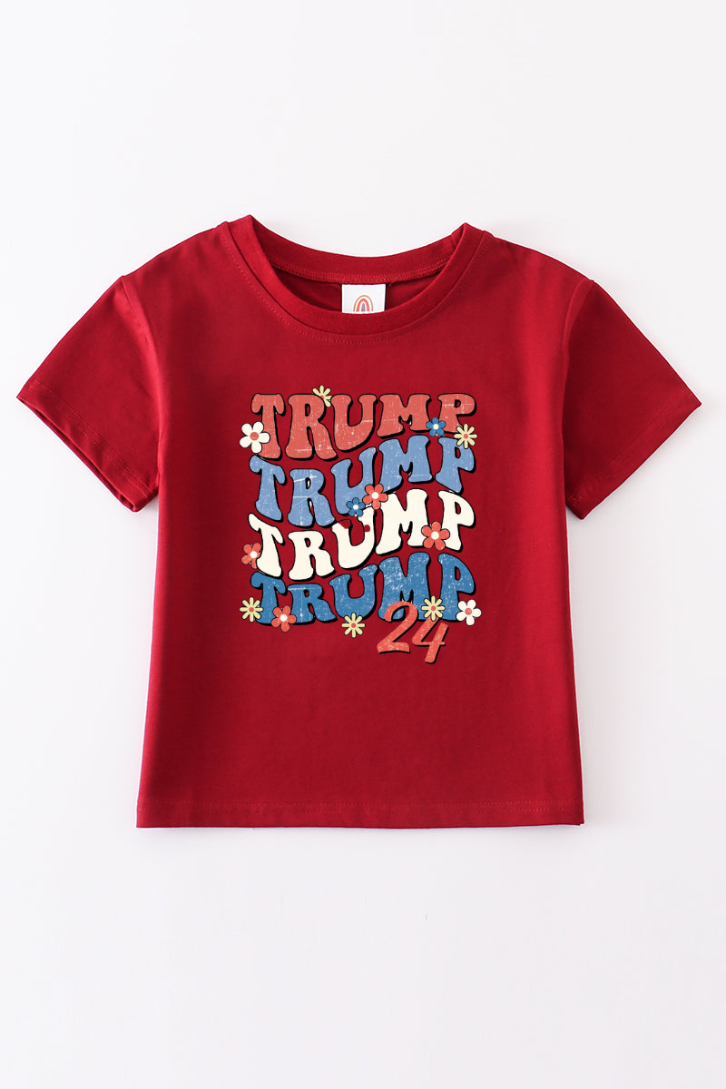 Maroon Trump t-shirt Adult Kids and baby bubble