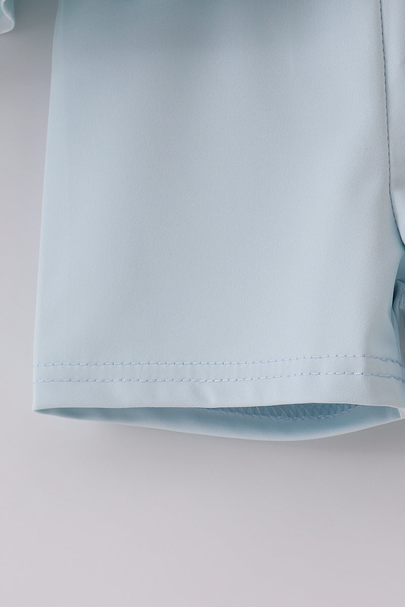 Blue active gingham dress set