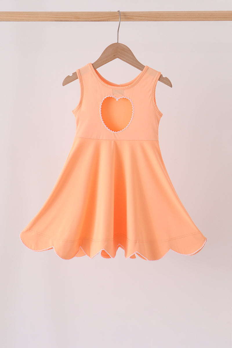Coral Scalloped Dress