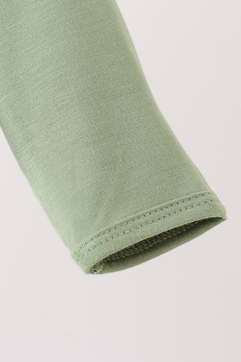 Green zipper bamboo romper
