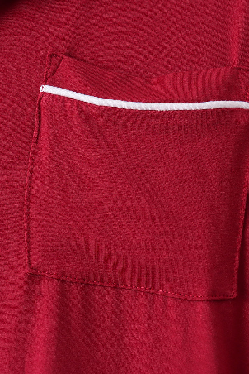 Burgundy bamboo mom pajama set