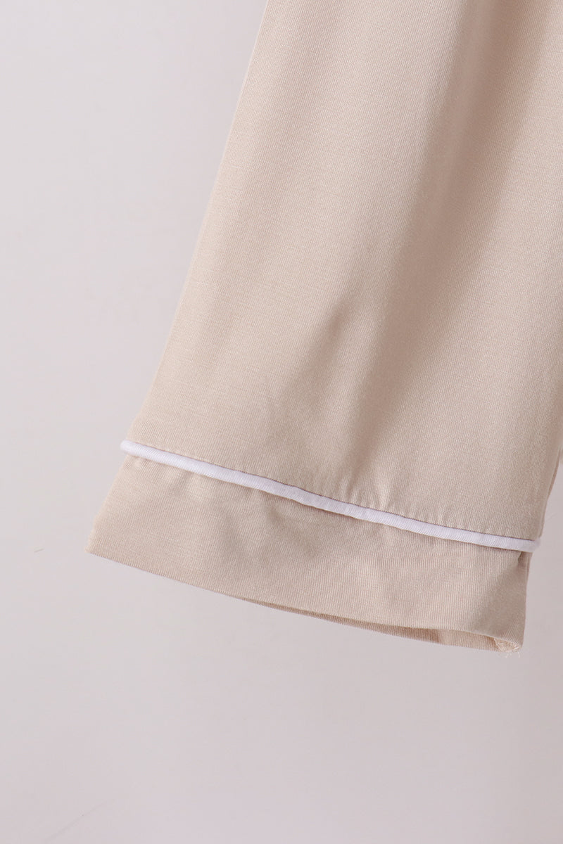 Beige bamboo mom pajama set