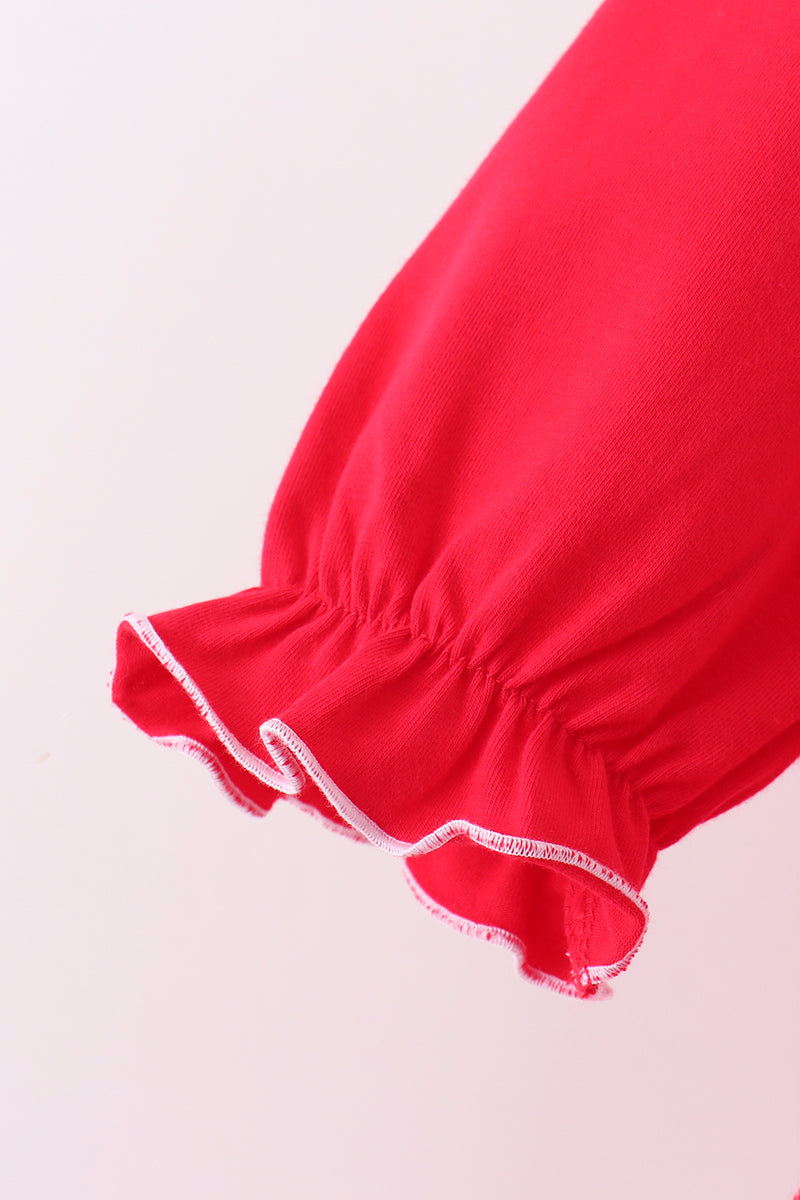 Red bow ruffle dress