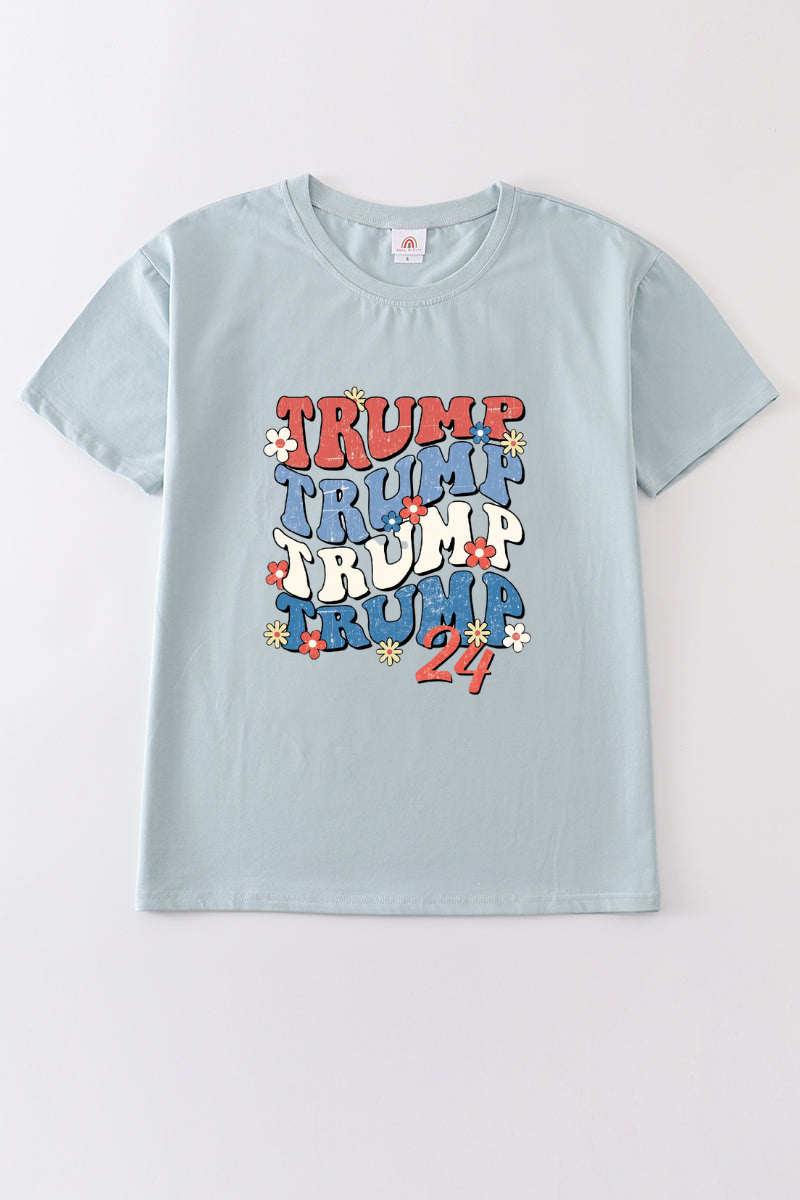 Blue Trump t-shirt Adult Kids and baby bubble