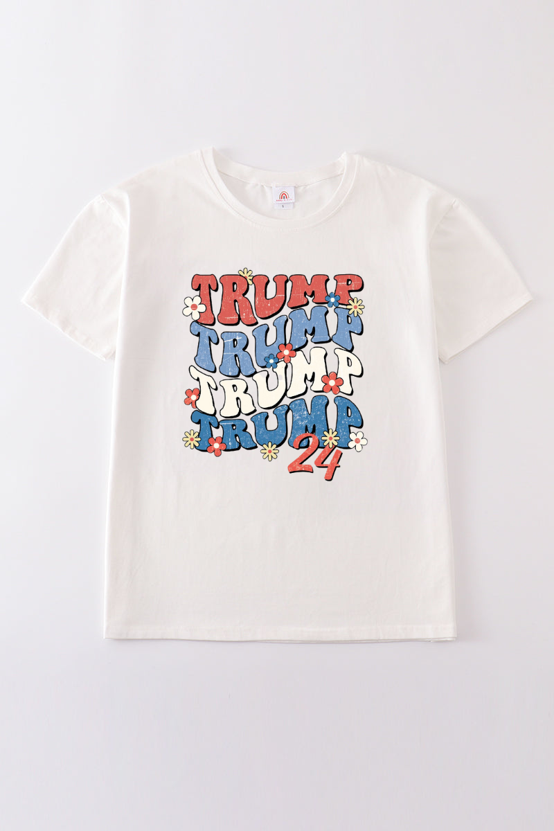 Cream Trump t-shirt Adult Kids and baby bubble