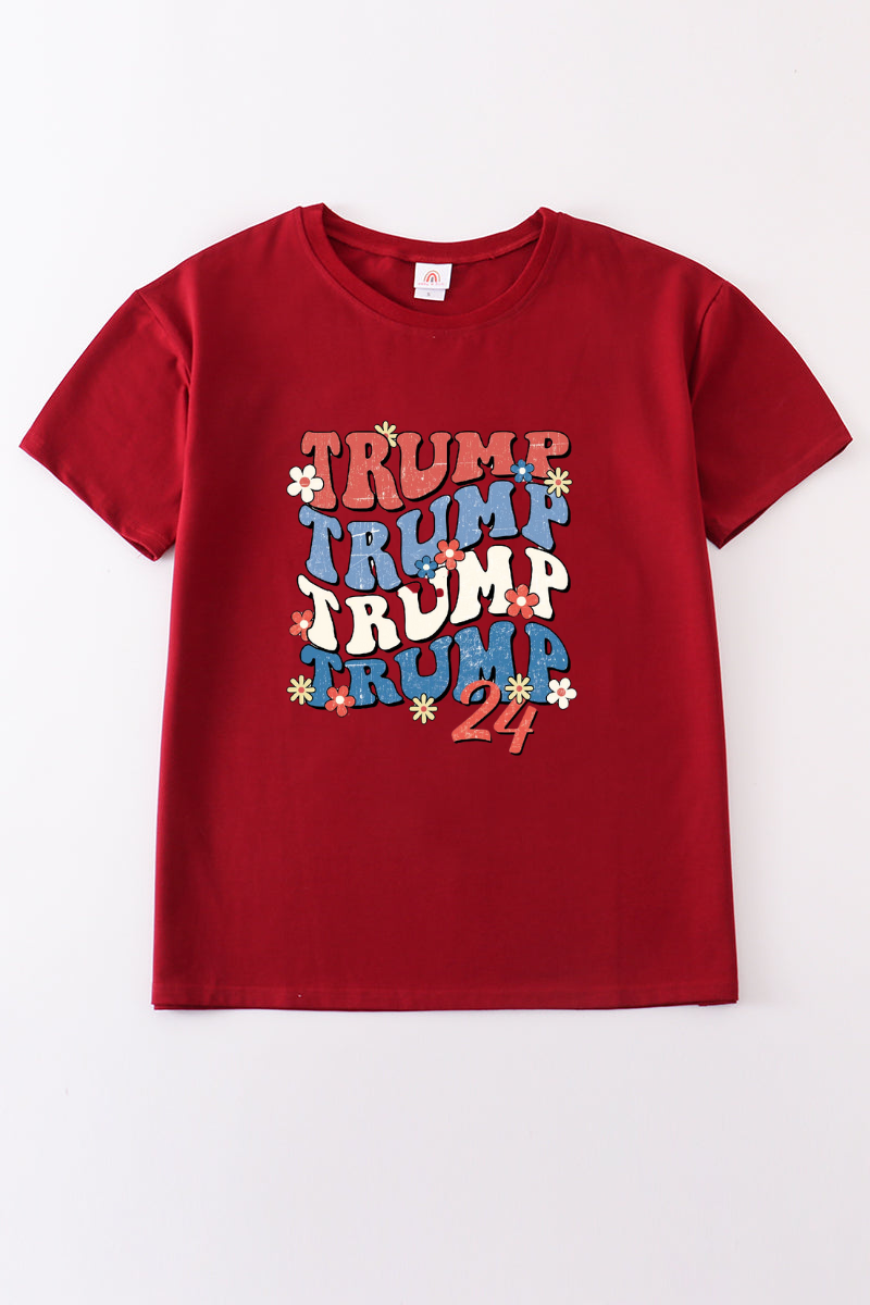 Maroon Trump t-shirt Adult Kids and baby bubble
