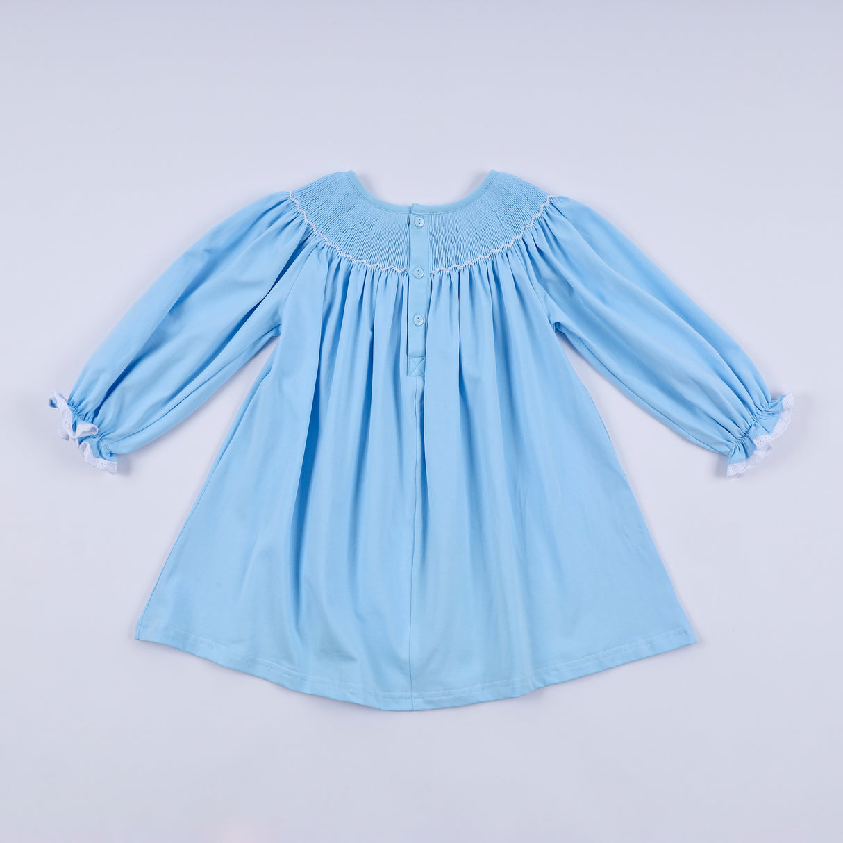Blue nativity hand smocked dress