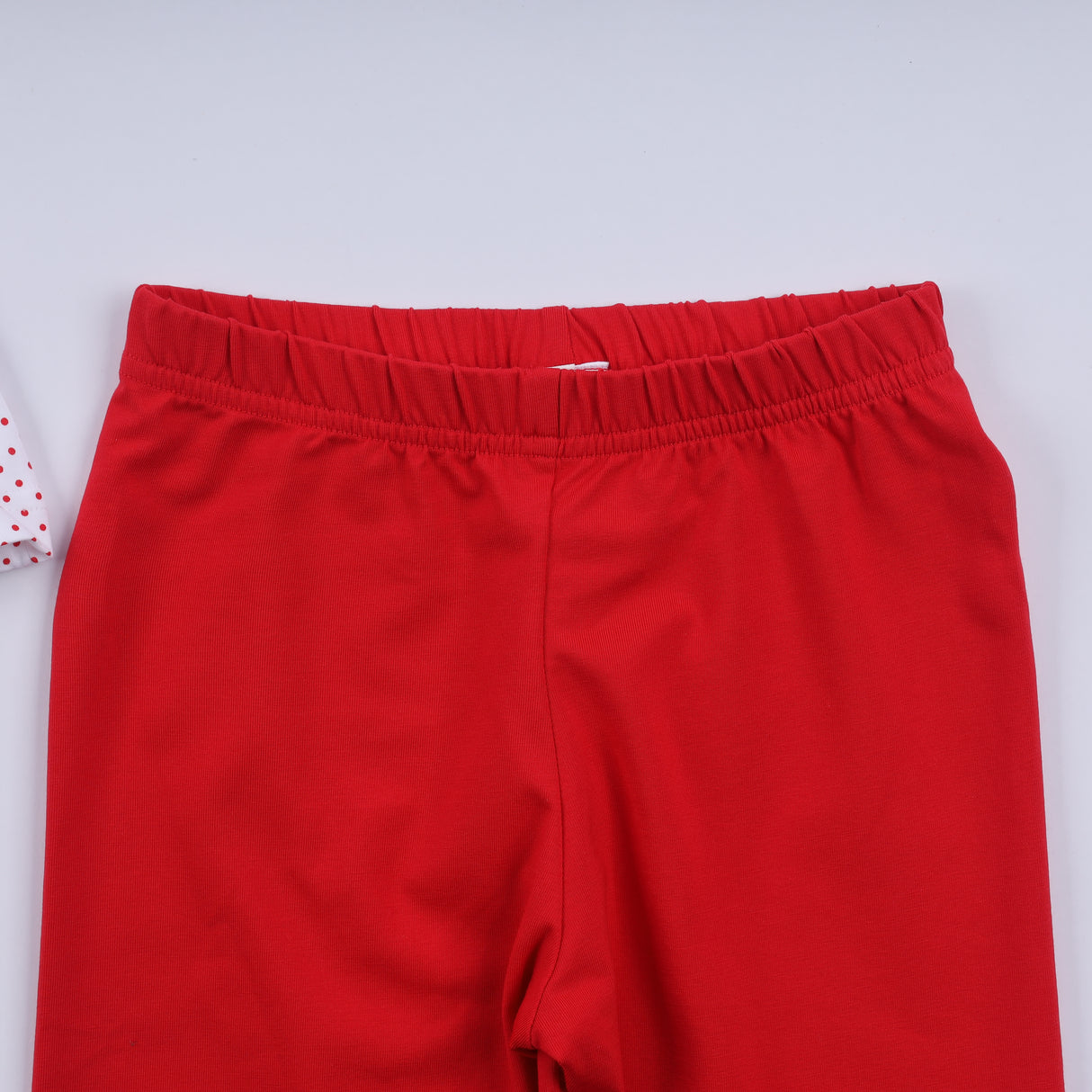 Red gingerbread hand smocked ruffle pants set