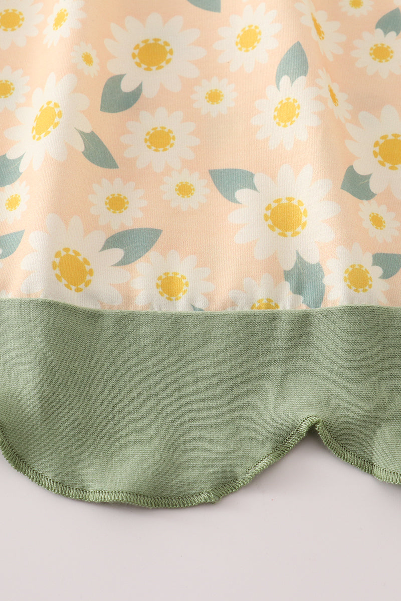 Yellow floral lace dress