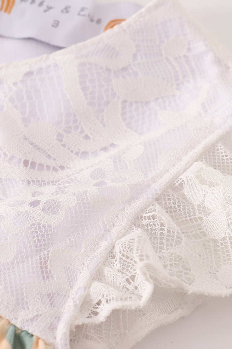 Yellow floral lace dress