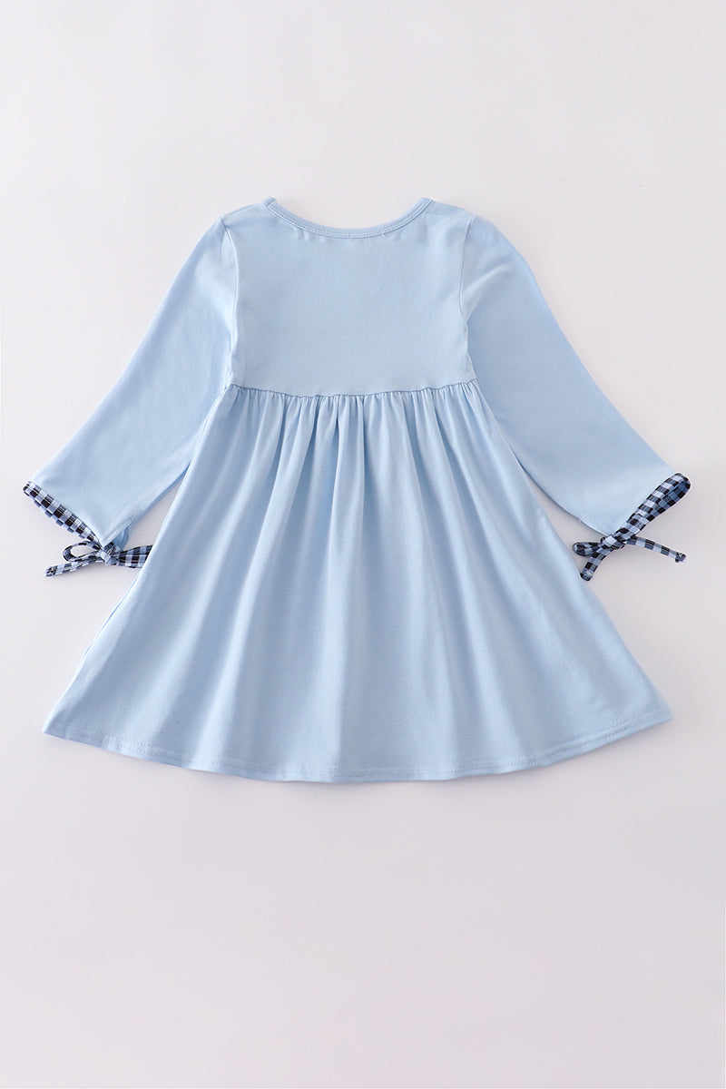 Blue believe embroidery dress