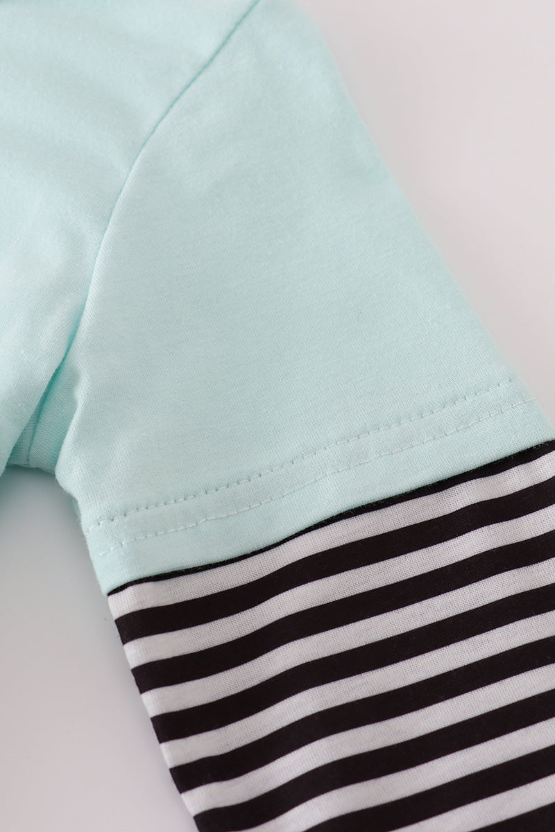 Blue GOIN TO THE ZOO embroidery top