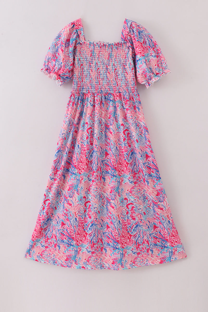 Dress with Ruffles in Seashell Pink
