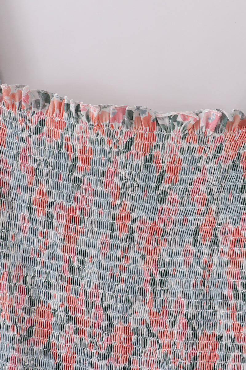 Green garden bloom smocked mom&me dress