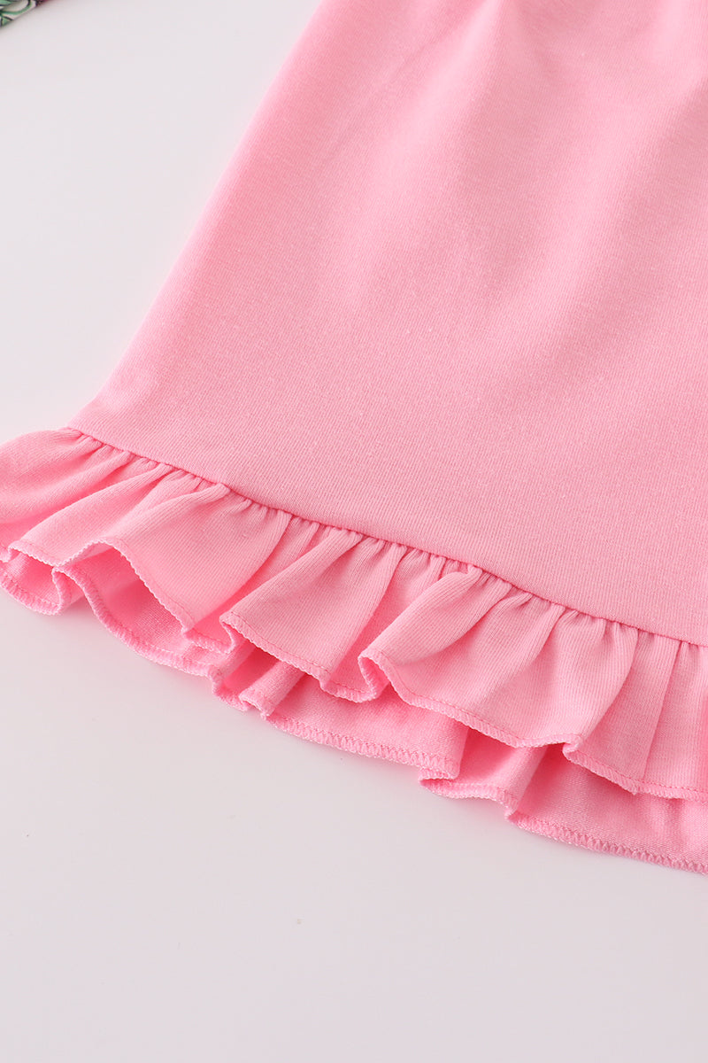 Vintage floral print ruffle shorts set