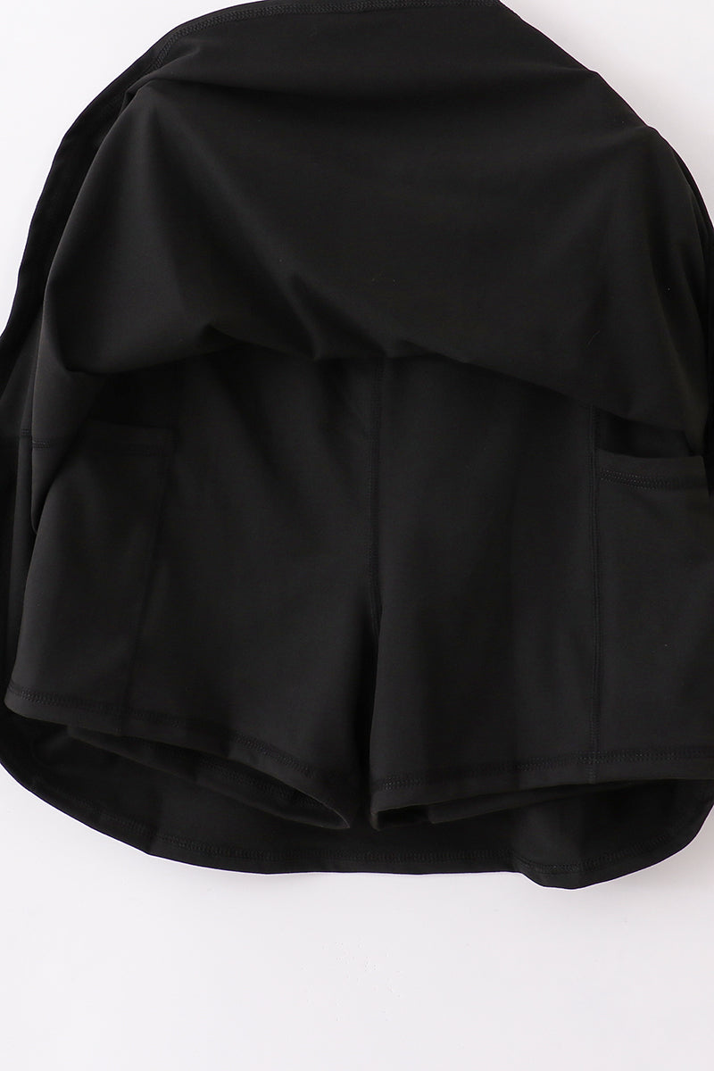 Black mom&me active skorts