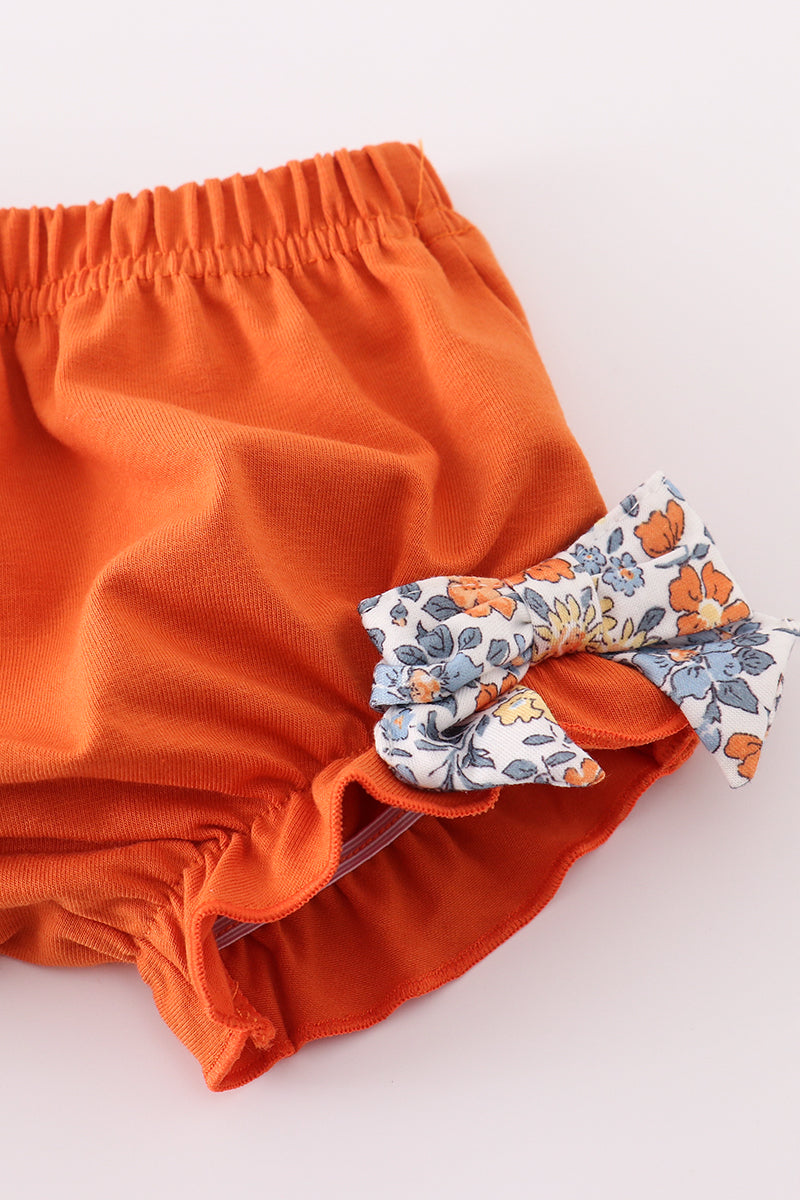 Fall floral print bloomer set