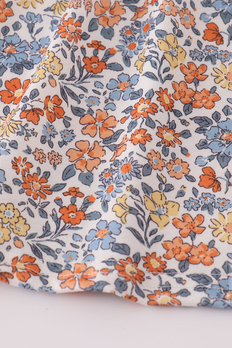 Fall floral print bloomer set