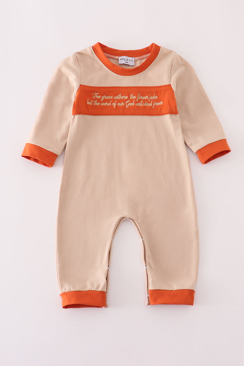 Rust isaiah embroidery romper