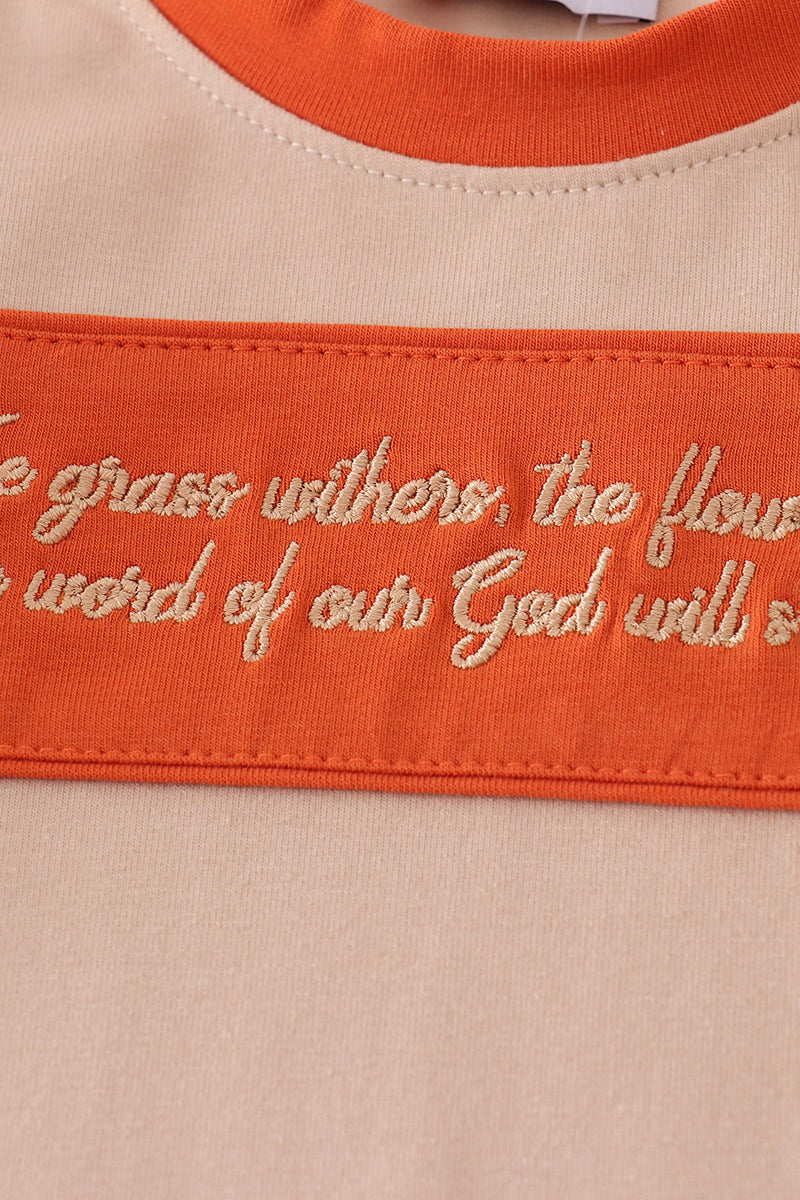 Rust isaiah embroidery romper