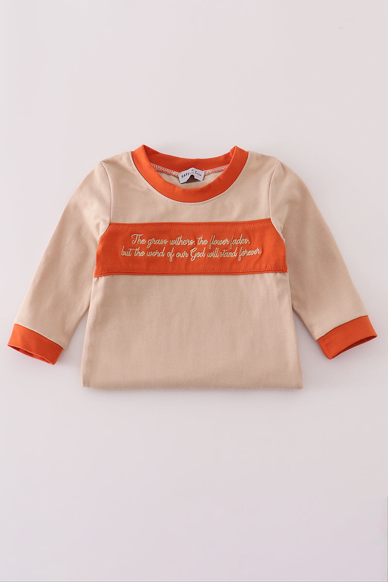 Rust isaiah embroidery romper