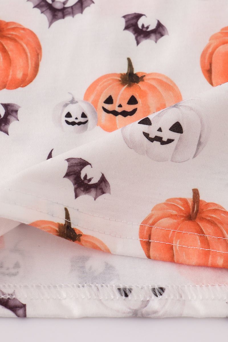 Black pumpkin print pants set