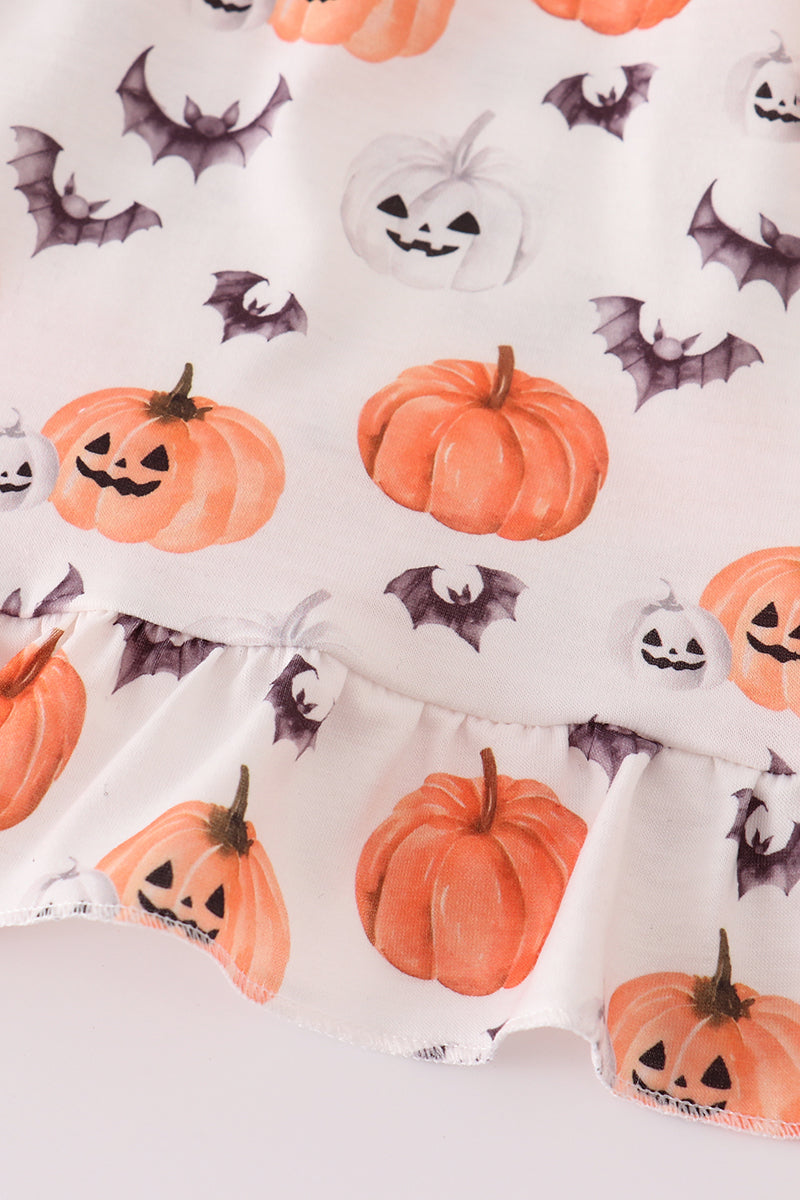 Black pumpkin print pants set