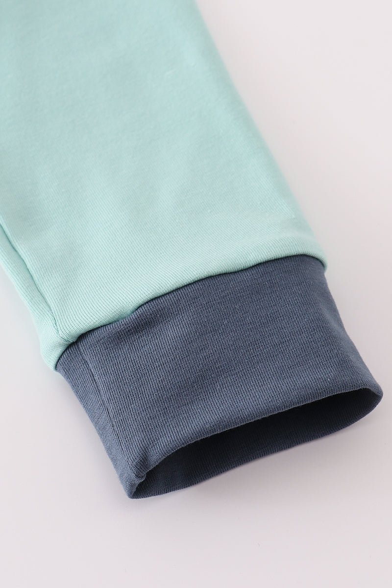 Green scarecrow applique top