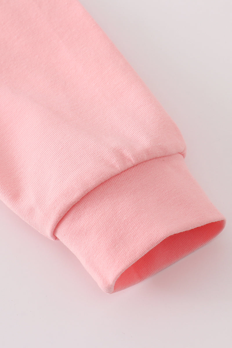 Pink MINI bow glitter mom&me top