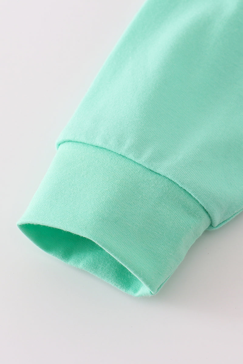 Green MINI bow glitter mom&me top