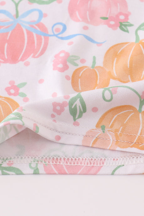 Pink pumpkin bamboo pajamas set
