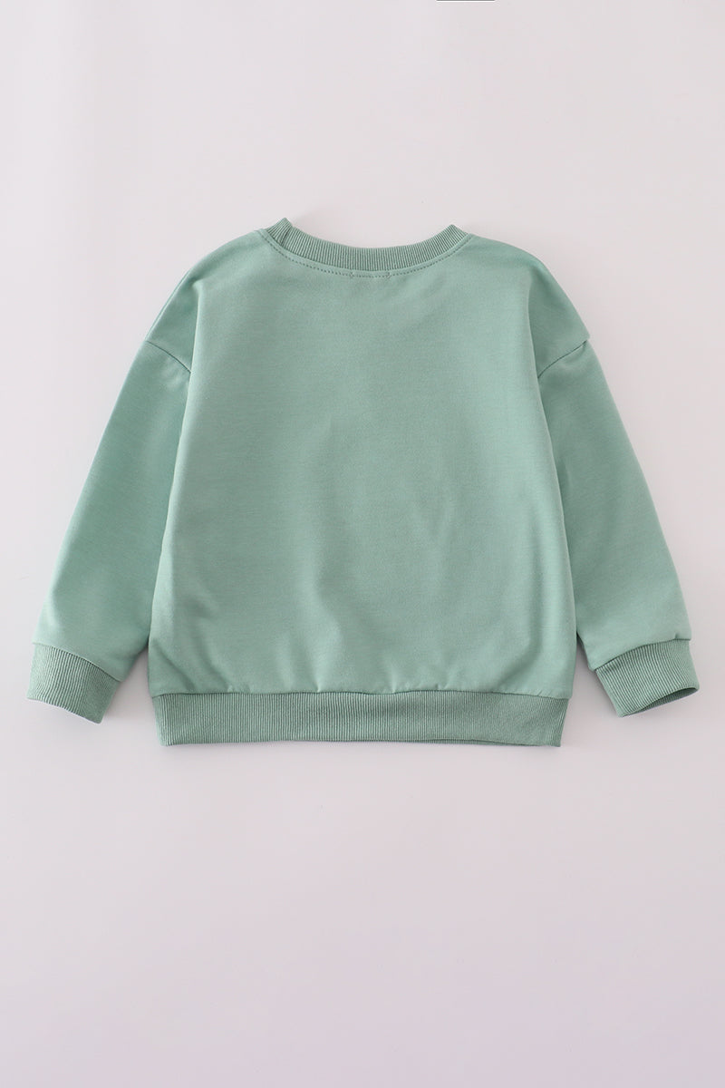 Sage duck sequin mom&me top