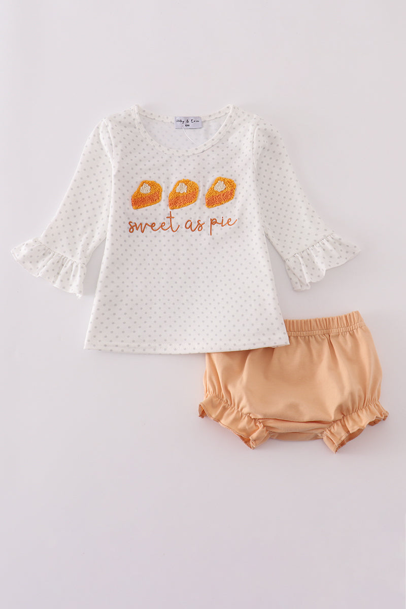 Sweet as pie french knot girl bloomers set