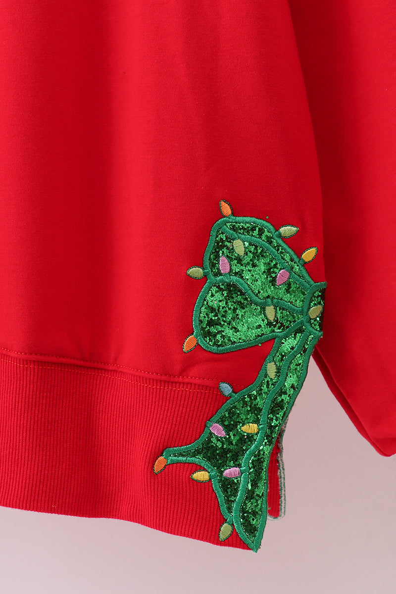 Red MAMA&MINI glitter top