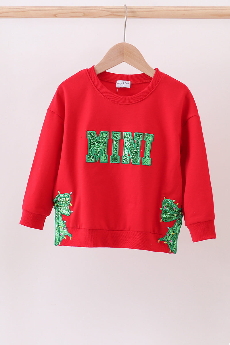 Red MAMA&MINI glitter top