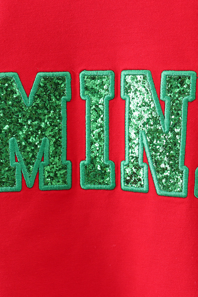 Red MAMA&MINI glitter top