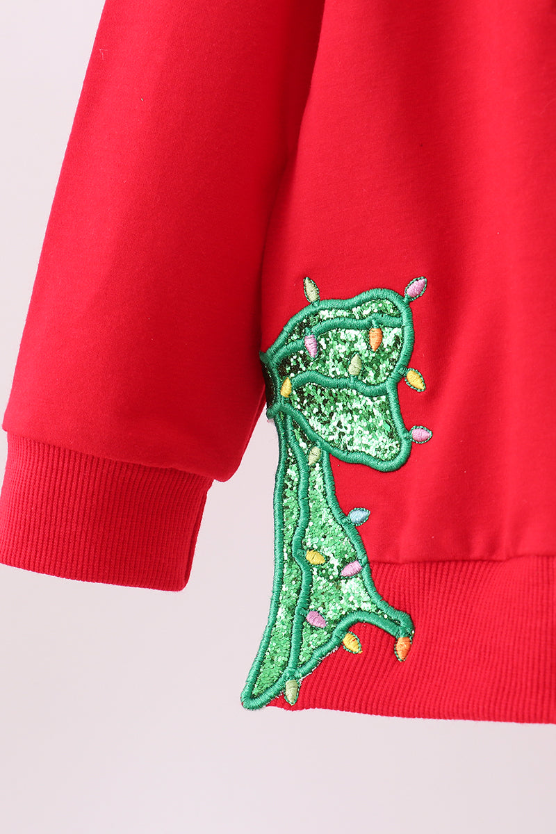 Red MAMA&MINI glitter top