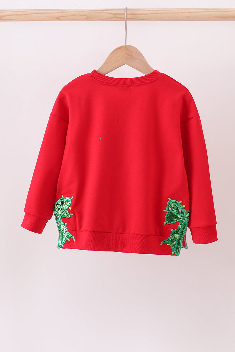 Red MAMA&MINI glitter top