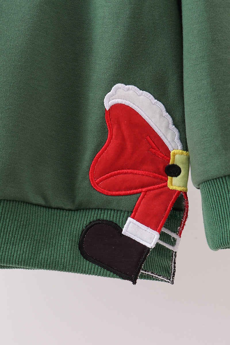 Green christmas MAMA glitter top