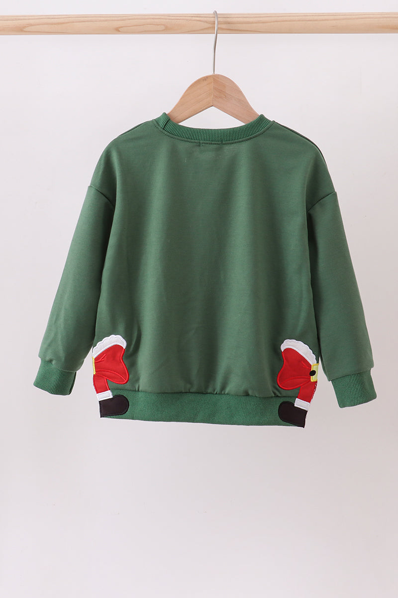 Green christmas MAMA glitter top