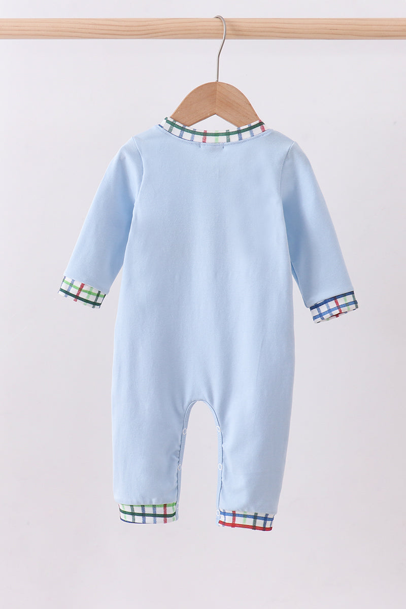 Blue truck applique romper