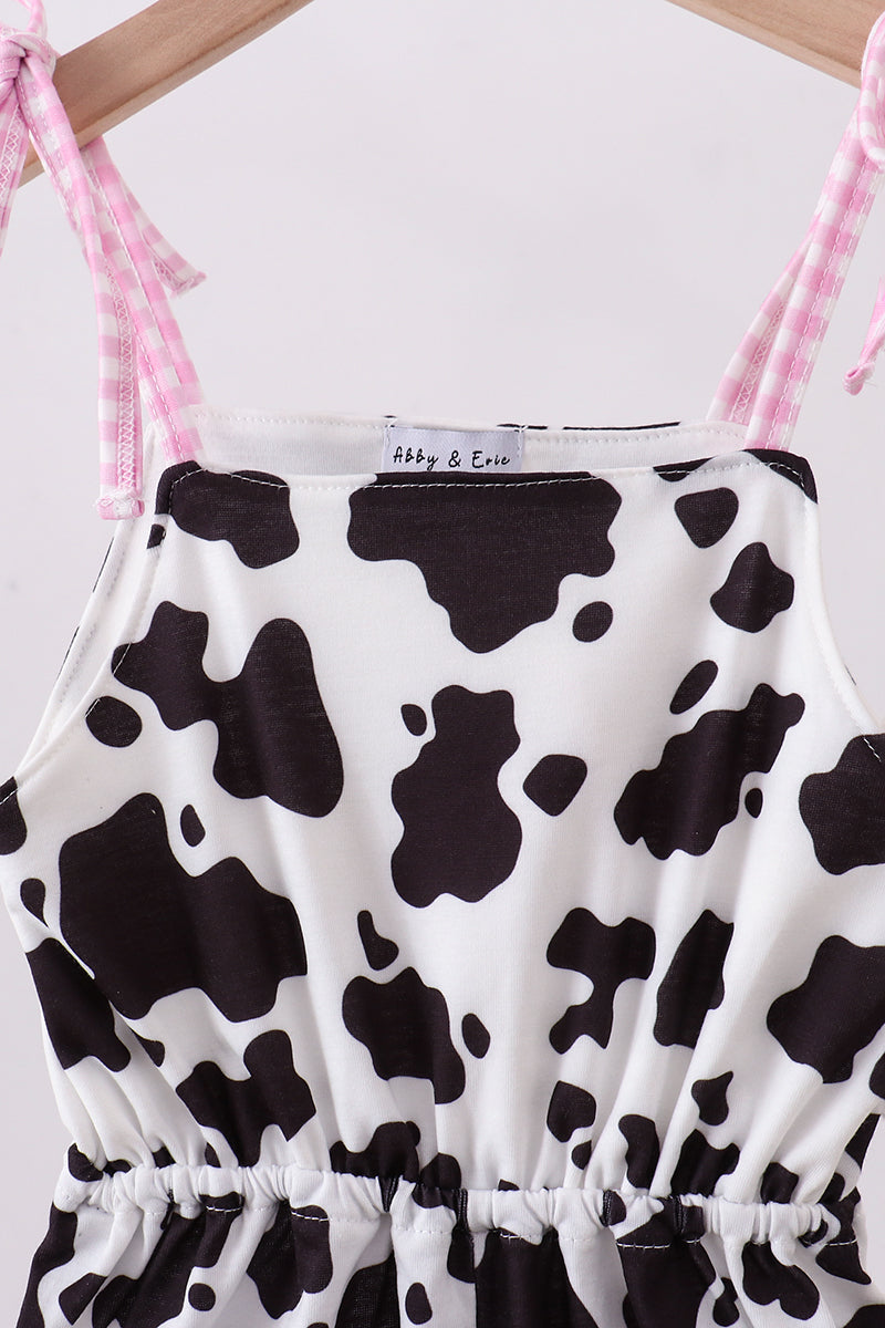 Black cow bow jumpsuit