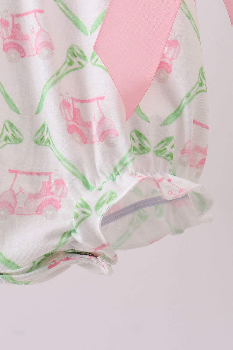 Green golf cart embroidery bubble