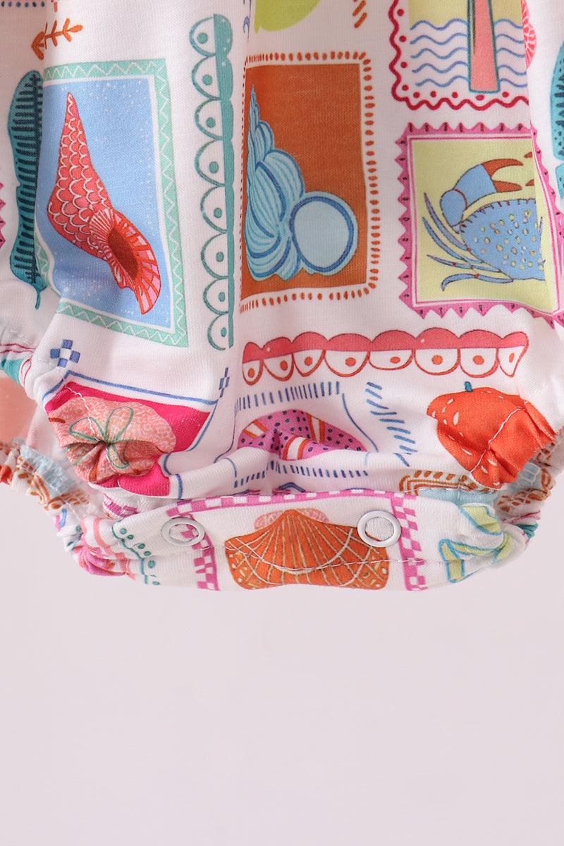 Pink enjoy beach ruffle bubble